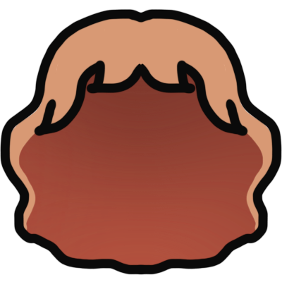 a wavy bob of pinkish blonde hair with some bangs.